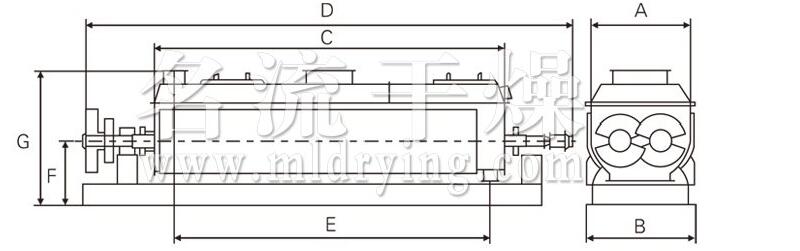 空心槳葉干燥機(jī)結(jié)構(gòu)示意圖